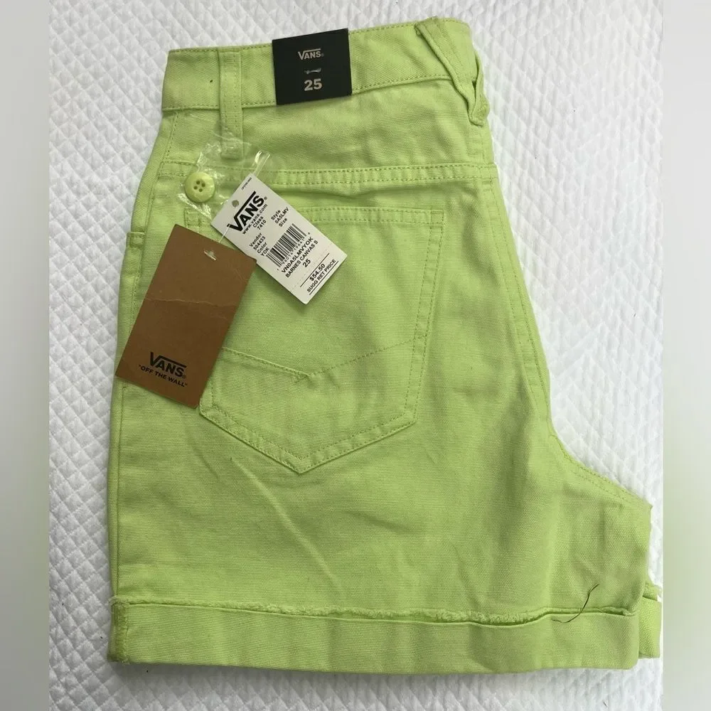 VANS Women's Green Barnes Canvas Cotton Shorts Size 25 MSRP: $54.50 NWT